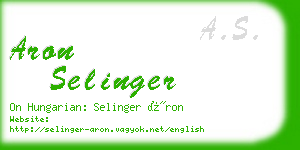 aron selinger business card